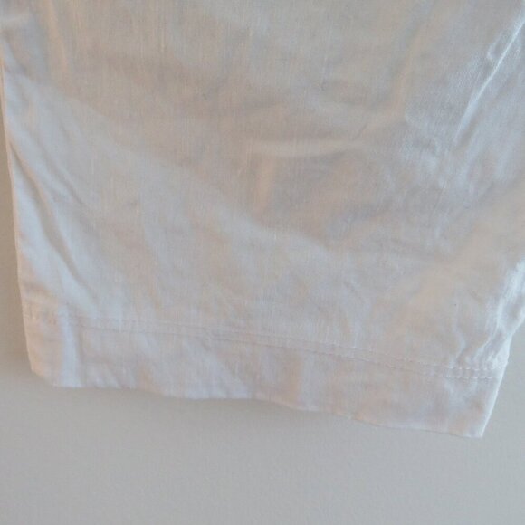 RUNDHOLZ BLACK LABEL White Linen Blend Cropped Pants Lagenlook - Size XS - Picture 12 of 14